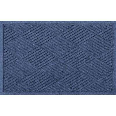 WaterHog Diamonds Indoor/Outdoor Door Mat by Bungalow Flooring in Navy (Size 3'W X 5'L)