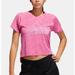 Adidas Tops | Adidas Sport 2 Street Logo Step-Hem T-Shirt Crop | Color: Pink/White | Size: M