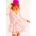 Free People Dresses | Free People Rebecca Floral Ruffled Dress Bubblegum | Color: Pink/White | Size: M