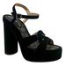 Coach Shoes | Coach Talina Black Suede Oval Blocked Heel Platform Dress Sandals Size 5b New! | Color: Black | Size: 5