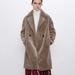 Zara Jackets & Coats | Nwt Cozy Luxury Zara Faux Fur Coat | Color: Tan | Size: L