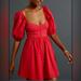 Anthropologie Dresses | Nwt Anthropologie Maeve Puff-Sleeve Sweetheart Mini Dress Red -Large | Color: Red | Size: L