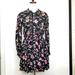 Free People Dresses | Free People Black Floral Bishop Sleeve Cottagecore Prairie Boho Mini Dress, Xs | Color: Black/Pink | Size: Xs