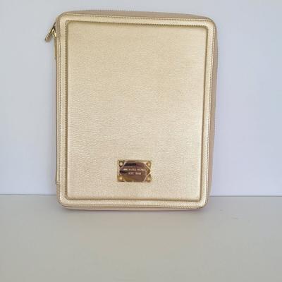 Michael Kors Tablets & Accessories | Michael Kors Gold Metalic Zipper Tablet Holder Protective Case 10x8 Ipad Fair | Color: Gold | Size: Os