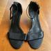 Nine West Shoes | Nine West Straw Size 10 Wedge Black Leather Sandals With Ankle Strap | Color: Black/Cream | Size: 10