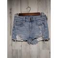American Eagle Outfitters Shorts | American Eagle Outfitters Hi-Rise Shortie Denim Shorts Cut Off Super Stretch 0 | Color: Blue | Size: 0