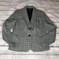 Nine West Jackets & Coats | Nine West Two-Button Plaid Jacket Blazer Size 6 | Color: Black/Gray | Size: 6