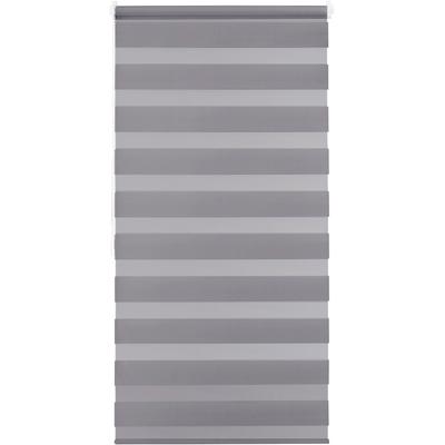 Doppelrollo GOOD LIFE "Alina 1" Gr. 13, grau (anthrazit), B:95cm H:150cm, Polyester, Rollos, individuelle Lichtregulierung, unifarben, Montage mit Klemmträgern Image
