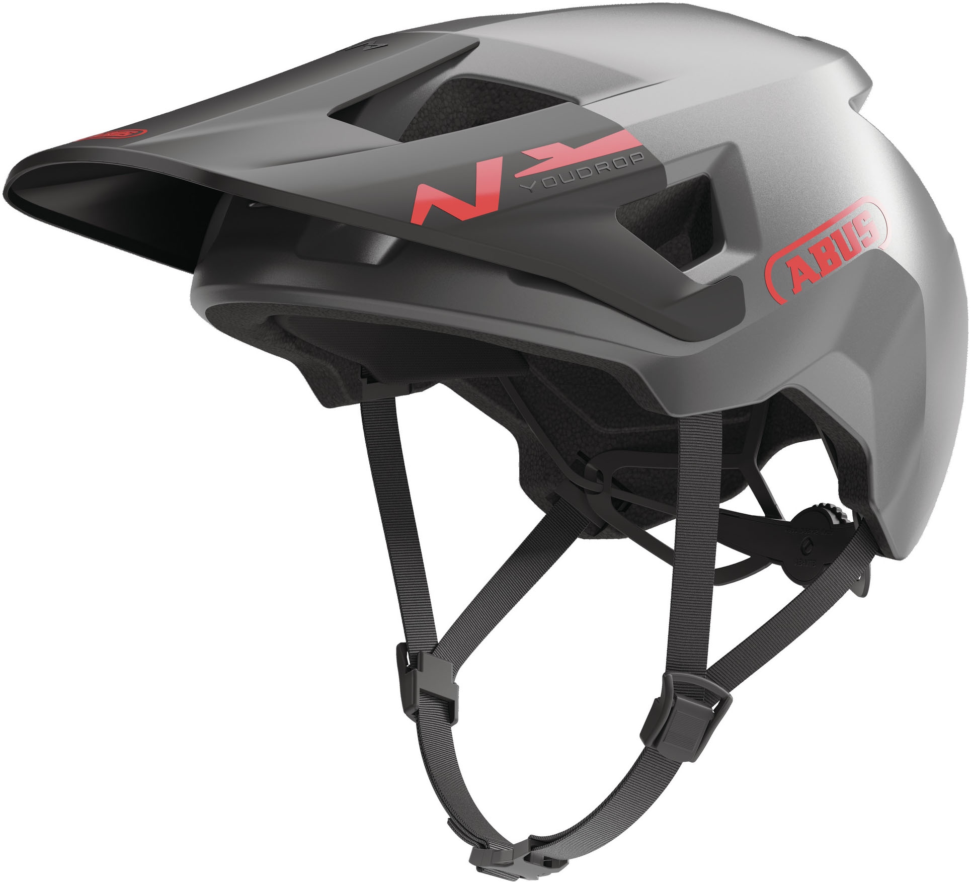 Kinderfahrradhelm ABUS "YOUDROP" Gr. S, silber (ti silber), Helme, Kinder, S Kopfumfang: 48cm - 55cm Image