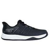 Skechers Women's Slip-ins Relaxed Fit: Viper Court Reload Sneaker | Size 10.0 | Black/White | Textile/Synthetic | Vegan | Machine Washable | Arch Fit