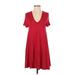 Trafaluc by Zara Casual Dress - Fit & Flare: Burgundy Dresses - Women's Size Small