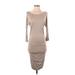 INC International Concepts Cocktail Dress - Midi: Tan Marled Dresses - Women's Size X-Small