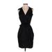 Ann Taylor Cocktail Dress - Wrap: Black Solid Dresses - Women's Size 4 Petite