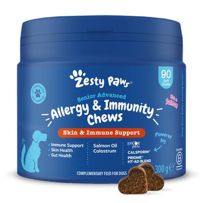 Zesty Paws Senior Allergy & Immunity Lachs 90 Kautabletten Ergänzungsfutter für Hunde