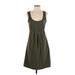 Columbia Casual Dress - Shift: Green Solid Dresses - Women's Size Small