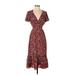 Max Studio Cocktail Dress - Midi: Burgundy Paisley Dresses - Women's Size X-Small