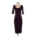 Alloy Apparel Casual Dress - Bodycon: Burgundy Solid Dresses - Women's Size Small