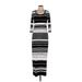 Ellen Tracy Casual Dress - Midi: Black Stripes Dresses - Women's Size 6