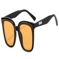 YGDBFB88 Sunglasses Trendy Sunglasses Large Frame UV Protection Sun Protection Large Frame Glasses Personalized Retro Square Sunglasses Sunglasses Unisex (Color : Yellow, Size : A)