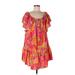 RACHEL Rachel Roy Casual Dress - Popover: Pink Tropical Dresses - New - Women's Size Large