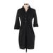 Express Design Studio Casual Dress - Shirtdress: Black Solid Dresses - Women's Size 2