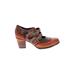 L'Artiste Ankle Boots: Brown Baroque Print Shoes - Women's Size 42