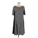 Jessica Howard Casual Dress - DropWaist: Gray Marled Dresses - Women's Size 18