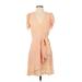 Betsey Johnson Casual Dress - Wrap: Orange Paisley Dresses - Women's Size 4 Petite