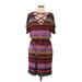 Maggy London Casual Dress - Wrap: Purple Tie-dye Dresses - Women's Size 12
