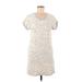 Lucy & Laurel Casual Dress - Shift: Ivory Marled Dresses - Women's Size Medium