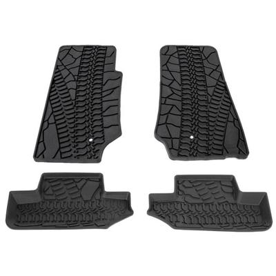 King 4WD TPE Form Fitting Floor Liners Jeep Wrangler Unlimited JL 4 Door 2018 - 2019 Front & Rear 3-Piece Black 28010701
