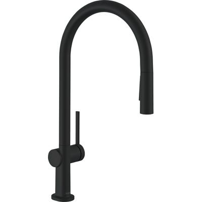 Küchenarmatur HANSGROHE "Talis M54", schwarz (mattschwarz), H:435cm T:26,3cm, Armaturen, 210 Ausziehbrause 2 Strahlarten