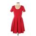 White Mark Casual Dress - A-Line: Red Solid Dresses - Women's Size Large
