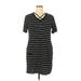 Avenue Casual Dress - Shift: Black Stripes Dresses - Women's Size X-Large Plus