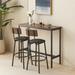 3-Piece Dining Set With 2 Bar Stools PU Soft Seat And 1 Table