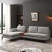 2 Piece L Shape Sectional Couch Sofa Sets with Chaise & Loveseat, Gray - 2 Seat + 1 Chaise