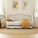 Twin Size Stylish Metal Daybed with Twin Size Adjustable Trundle