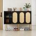 Set of 2 High Cabinet Storage Cabinet Sideboard Built-in Adjustable Shelf And 2 Door
