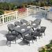 PURPLE LEAF 7 Pieces Outdoor Dining Set All-Weather PE Rattan Outdoor Patio Furniture Set with All Aluminum Frame