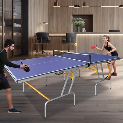 8FT Foldable Table Tennis Ping Pong Table Set, 2 Paddles and 3 Balls