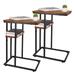 C Table End Table Set of 2,Side Table Living Room,C Shaped Side Table,Couch Tables That Slide Under Couch Table with Metal Frame