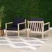 Percy Outdoor Acacia Wood Side Chairs (Set of 2)