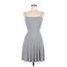 Aqua Casual Dress - Mini: Gray Solid Dresses - Women's Size Medium