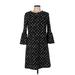 Calvin Klein Casual Dress - Shift: Black Argyle Dresses - Women's Size 10