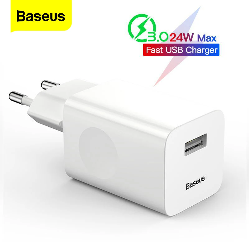 Baseus 24 W Quick Charge 3.0 USB-Ladegerät QC3.0 Wand-Handy-Ladegerät für iPhone X Xiaomi Mi 9 Tablet iPad EU QC Schnellladung Image