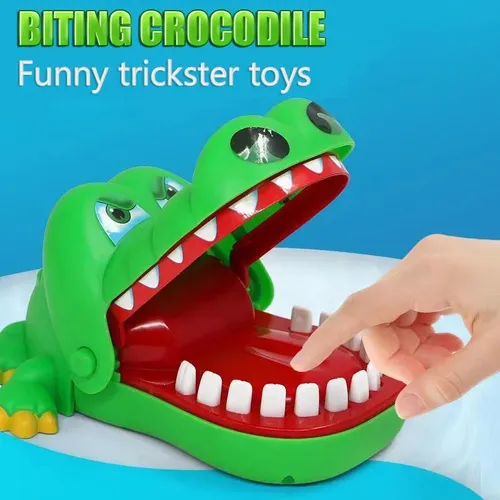 Kinderspiel zeug Krokodil zähne beißen Finger puzzlespiel