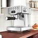 MONSFEST Semi-Automatic Espresso Machine w/ Frother Stainless Steel in Gray | 11.41 H x 8.66 W x 10.63 D in | Wayfair W10zjh0258506-ZY