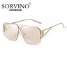 Sorvino Retro quadratische randlose Sonnenbrille für Damen 50er 60er Jahre trend ige Metallrahmen