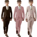 24h Schiff solide 3 pcs Kinder anzug Set klassische Single Button Jungen Smoking Blazer Weste Hosen