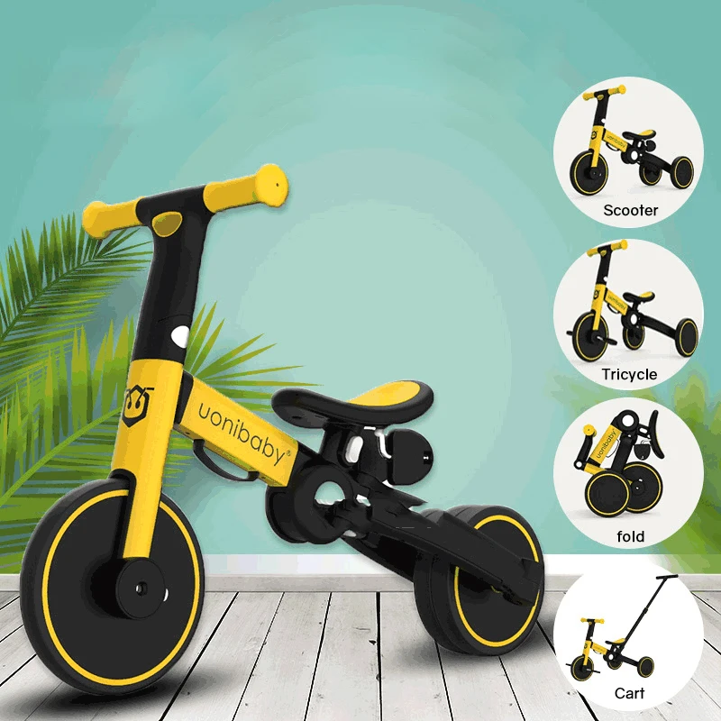 LazyChild dreirad für kinder Heißer 5-in-1 Infant Trike Faltbare Baby Balance Bike Kick Roller Kind Kinderwagen geschenk Für 1-6 Jahre Image